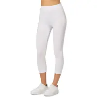 Merry Style MS-MS10-199-LE Dames Capri Leggings - Sport - Vrijetijdsbroek - 3/4 Lengte - Katoen - Sporbroek - Yogabroek - Wit - L