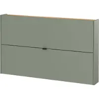 Huisenthuis.nl Schoenenkast Eleonore Eiken - Groen - 12 paar schoenen - Breedte 140 cm - Hoogte 85 cm - Diepte 19 cm - Met kleppen