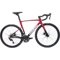 RINOS Odin3 Carbon Road - RaceFiets - met UCI Frameset - met SHIMANO 105 ST-R7000 - 22 versnellingen en schijfremmen - lichte fiets voor dames en heren - 700 x 40C - Zwart Rood S-52