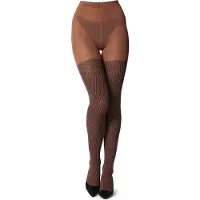 Bellivalini Dames Panty - 100 DEN - Halsterloos - Katoen - BLV-GI-1115 - Bruin - S