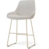 Nolon Nino-Isa Barkruk Beige Gemêleerd - Beige Onderstel - 65 Cm - Japandi - Stoffen - Barstoel - Kookeiland - Crème