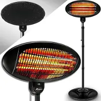 Core Terrasverwarmer Elektrisch - Terrasverwarmer - Infrarood Verwarming - 3 Standen - 2 in 1 - Zwart - 83cm x 20cm x 83cm