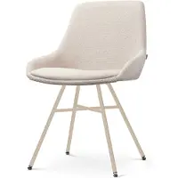Nolon Noa-Isa Eetkamerstoel Beige - Beige Onderstel - Stoffen - Scandinavisch - Comfortabel