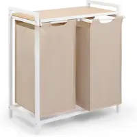 Mira Wasmand 4 Vakken - Wasmand - Wassorteerder - Wit/Crème- 36cm x 65cm x 73cm