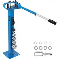 Vevor Buigpers Buigmachine Pijpstaal, 111,76 Cm Telescopische Buisbuiger, 5/16 X 1-1/4 Inch En 1/4 X 1-15/16 Inch Capaciteit Zacht Staal Pijpbuiger, Pijpbuigerset met 7 Matrijzen En 3 Ringen