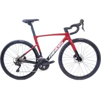 RINOS Odin 4.0 Carbon racefiets -Roadbike - met UCI Frameset - lichtgewicht racefiets 700C - Shimano 105 - 24 versnellingen- aerodynamisch ontwerp - hydraulische remmen - unisex - Zwart Rood XS-50