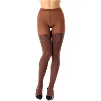 Bellivalini Dames Panty - 100 DEN - Medium gloss - Katoen - BLV-GI-1116 - Bruin - XL