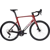 RINOS Odin 4.1 Alle Carbon racefiets - lichtgewicht racefiets 700C - Shimano 105 - 24 versnellingen - Koolstofvezel velgen - aerodynamisch ontwerp - hydraulische remmen - unisex - Zwart Rood 52