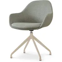 Nolon Nola-Mae Draaibare Eetkamerstoel Saliegroen - Beige Onderstel - Stoffen - Armleuning - Comfortabel - Modern