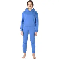 Bellivalini – Sportpak - Dames Huispak – Joggingpak – Trainingspak – Katoen – Tweedelig - Lange Mouwen – Blauw – XXL – BLV-BLV50-222-SET