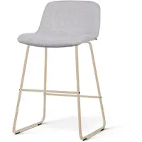 Nolon Nino-Mats Barkruk Lichtgrijs - Beige Onderstel - 65 Cm - Scandinavisch - Barstoel - Stoffen