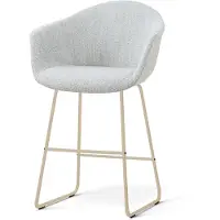 Nolon Nino-Otis Barkruk Grijs Melange - Beige Onderstel - 65 Cm - Scandinavisch - Armleuning - Stoffen