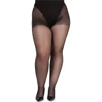 Bellivalini BLV-GI-1125 Dames Panty - 40 DEN -Plus Size - Grote maat - Polyamide - Zwart - 3XL