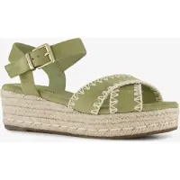 Blue Box dames espadrilles met sleehak groen maat 39