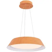Helloshop26 Hanglamp - - 40x40x145 cm - LED 21W - 3000K warm wit - Houtlook design