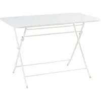 Helloshop26 Opvouwbare tuintafel - - 03_0011033 - gelakt staal wit - plat opvouwbaar - belasting 60 kg