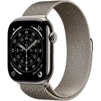 Apple Watch Series 11 GPS + mobiel 46 mm natuurlijk titanium kast met natuurlijke Milanese band - S/M