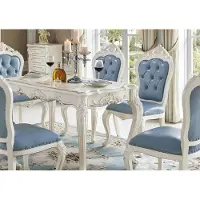 AEA Barock Antik Stil Esszimmer Set Holz Marmor Tisch Klassische 6x Stühle Stuhl