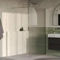 Brauer Oblivion inloopdouche ribbelglas 120cm RVS geborsteld PVD