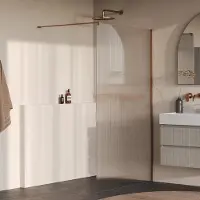 Brauer Oblivion inloopdouche ribbelglas 120cm koper geborsteld PVD