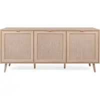 GuenstigEinrichten Bali 51A dressoir Sonoma eiken/Rafia rieten dressoir