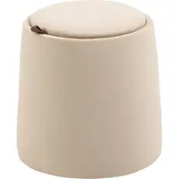OEM HOMdotCOM 2-in-1 fluwelen krukje inclusief opbergruimte en afneembaar deksel, beige