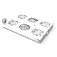 Roline 19-inch dakventilatorunit, 4 ventilatoren, thermostaat voor serverkast, grijs
