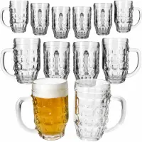 MamboCat 12-delige set MANI bierpul 0,5 liter geijkt met schild, reliëf & handvat van glas – 00024350