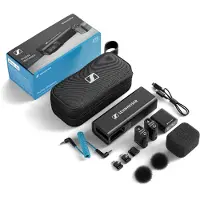 Sennheiser Dasspeld Cameramicrofoon Profile Wireless 2-Channel Zendmethode:Draadloos Incl. windkap, Incl. kabel, Incl. tas, Incl. klem