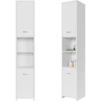 Casaria Badkamerkast - 6 Vakken 2 Deuren Slank en Elegant - MDF/ Spaanplaat - Wit