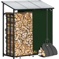 Gardebruk Brandhoutrek Antraciet 198x163x70cm met zeil + tas