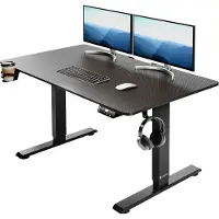 Casaria Zit Sta Bureau – Hoogte Verstelbaar Elektrisch - 110x60cm Zwart