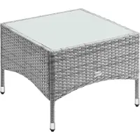 Casaria Polyrotan Bijzettafel Grijs 58x58x42cm