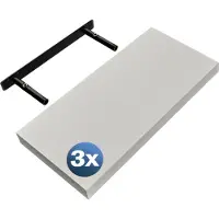 Casaria Wandplank Zwevend 3 Stuks Wit MDF 50x23x3,8cm