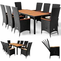 Casaria Polyrotan Tuinset Rio 9-tlg Zwart