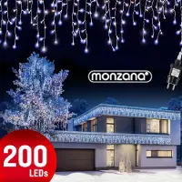 Monzana Kerstverlichting Lichtgordijn LED Kerst Koudwit 10m
