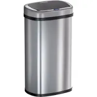 Monzana Vuilnisbak met Sensor Zilver 58L vierkant