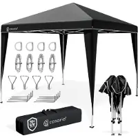 Casaria Paviljoen Capri Zwart 3x3m UV-bescherming 50+