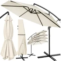 Kingsleeve Zweefparasol - Ø330cm UV-Bescherming 80+ Slinger - Crème