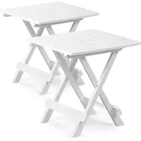 Deuba Bijzettafel Adige Set van 2 Wit Kunststof 50x45x43cm