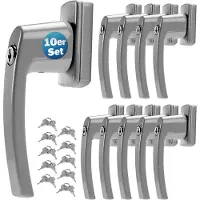 Monzana Raamsluiting met Slot 10 stuks Zilver