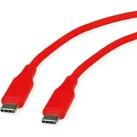 Roline USB 2.0-kabel, type C-C, M/M , Silicone, 60W, rood, 1 m