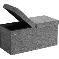 Casaria Opbergbank Donkergrijs 80x40x40cm met opbergvak opvouwbaar