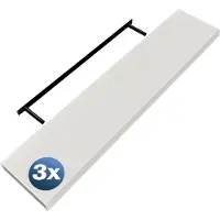 Casaria Wandplank Zwevend 3 Stuks Wit MDF 110x23x3,8cm