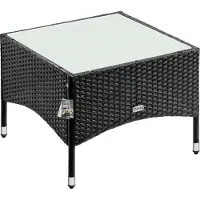 Casaria Polyrotan Bijzettafel Zwart 58x58x42cm