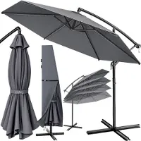 Kingsleeve Zweefparasol Antraciet Alu Ø330cm UV-bescherming 80+