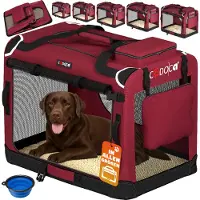 Cadoca Hondentransportbox Donker Rood XXL 90x61x65cm
