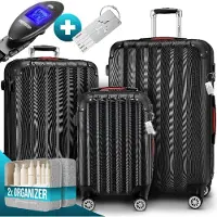 Monzana Reiskoffers Baseline 3-delige Zwart ABS accessoires