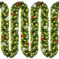 Casaria Kerstguirlande – 5 m 80 LED's incl. Decoratie – Warm Wit