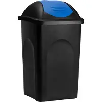 Stefanplast Vuilnisbak Zwart/Blauw Kunststof 60L